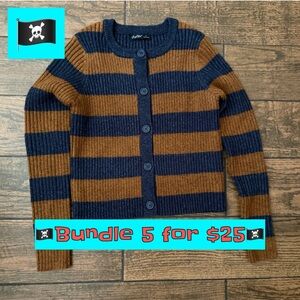 🏴‍☠️Bundle 5 for $25🏴‍☠️ Blue & Brown Striped Aster Button Down Sweater